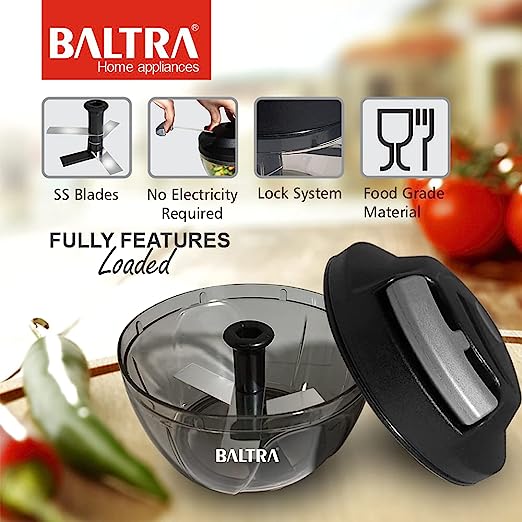 Baltra Kwik Handy Manual Food Chopper Vegetable Cutter 450 ml Baltra Kwik Handy Manual Food Chopper Vegetable Cutter 450 ml
